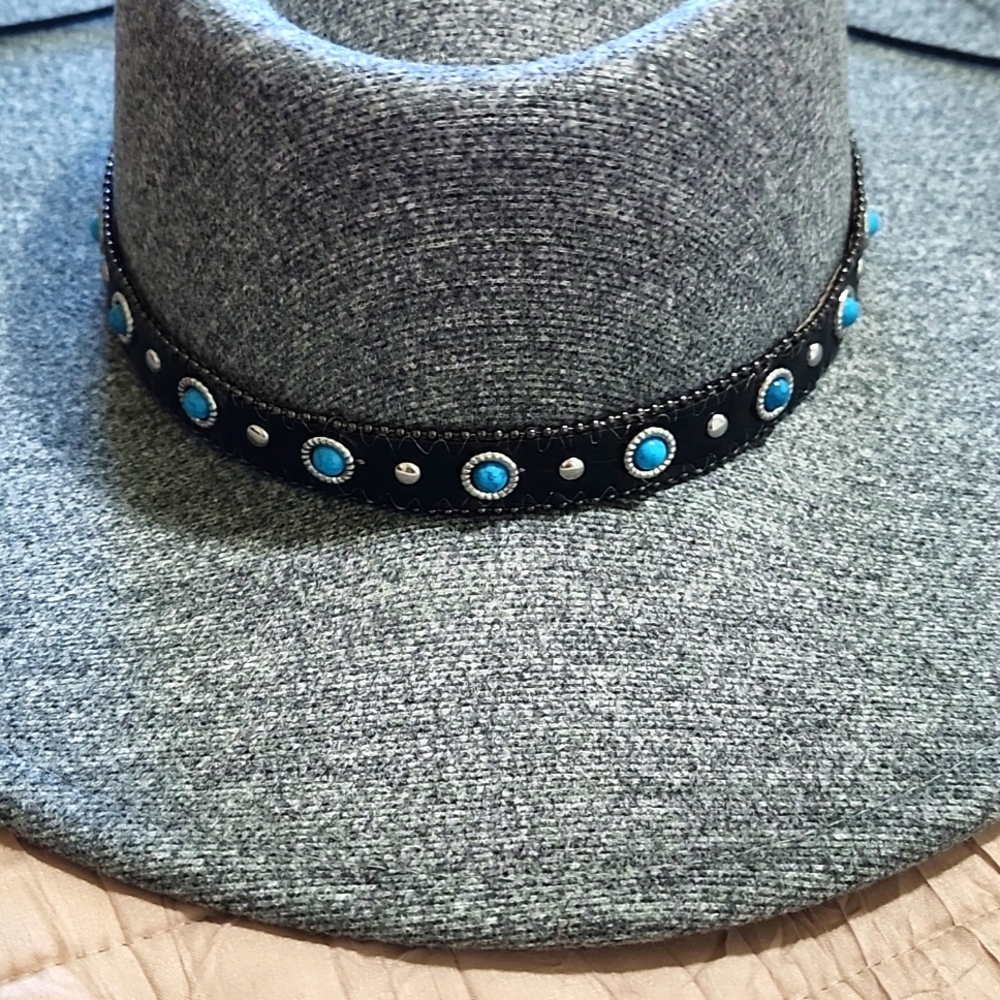 Western Wide Brim Pork Pie Fedora Felt Hat NWT - Picture 3 of 6